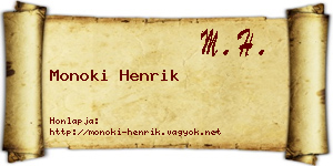 Monoki Henrik névjegykártya